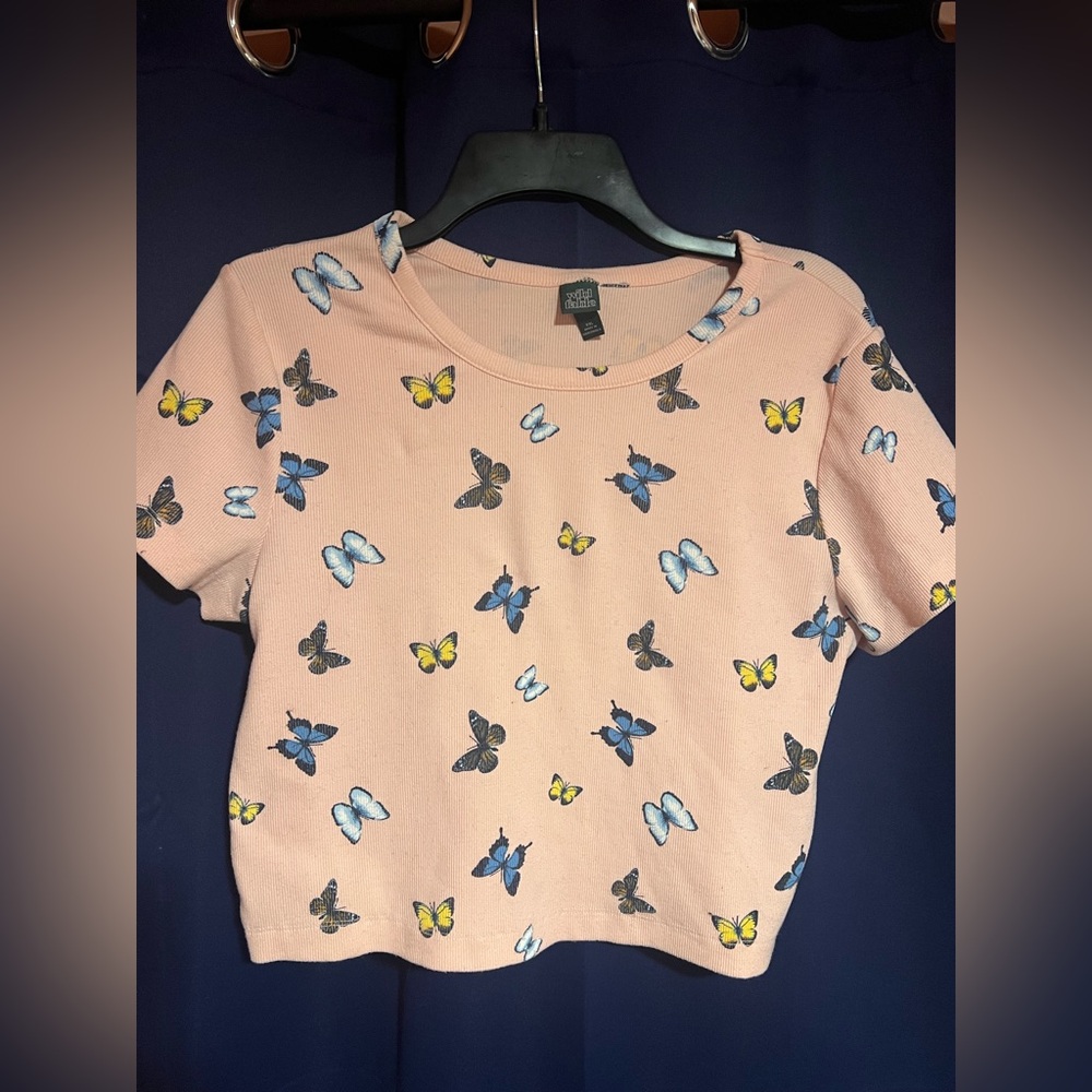 Wild Fable Pink Top with Butterfly Design